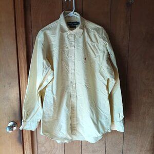 Polo Ralph Lauren Yarmouth Mens Dress Shirt 16-35 Yellow 100% Cotton Long Sleeve